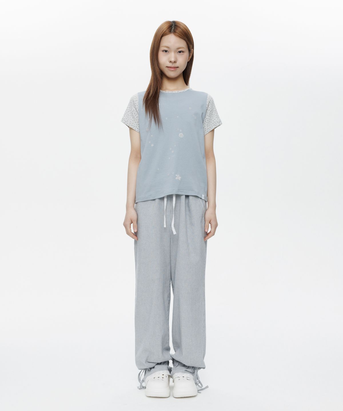 오헤시오(OHESHIO) LACE STRING PANTS, STRIPE