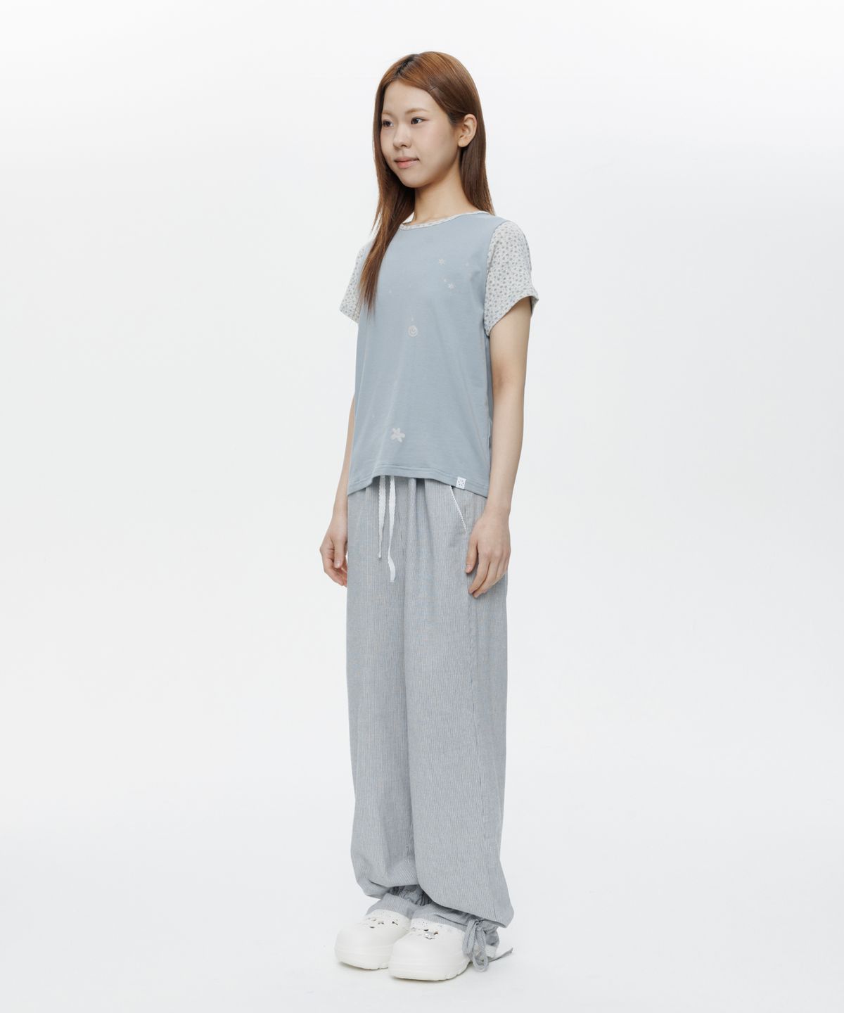 오헤시오(OHESHIO) LACE STRING PANTS, STRIPE