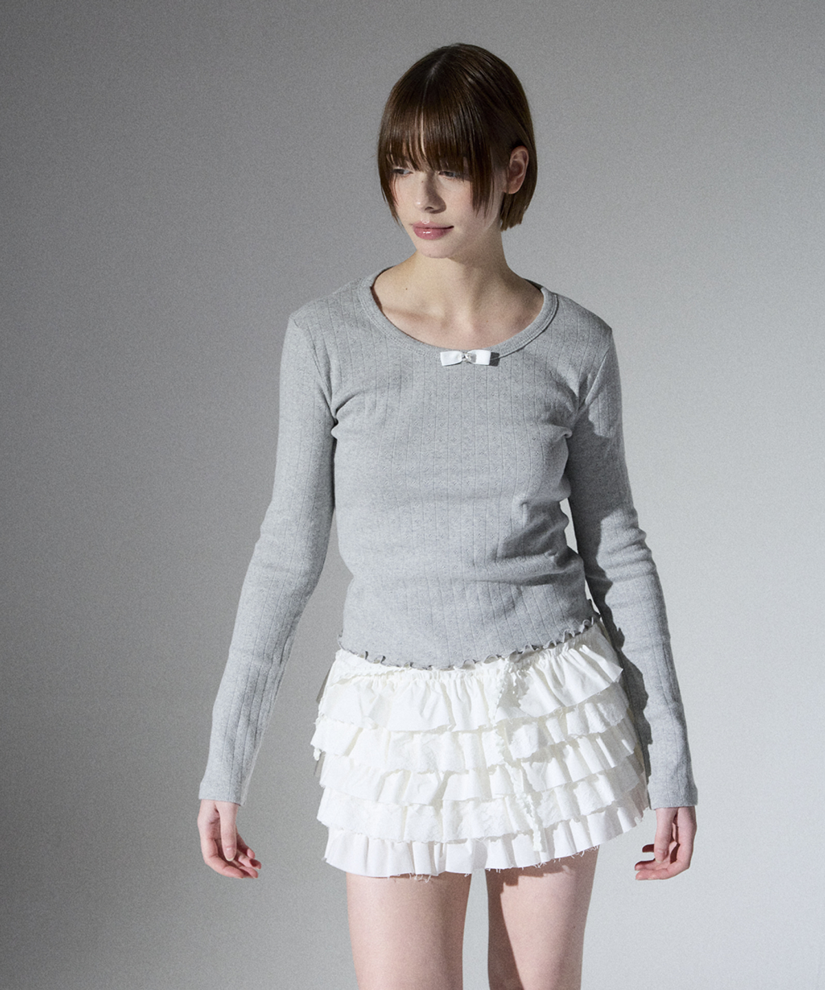 알리에나(ALIENAR) Cubic ribbon long-sleeved (GR)