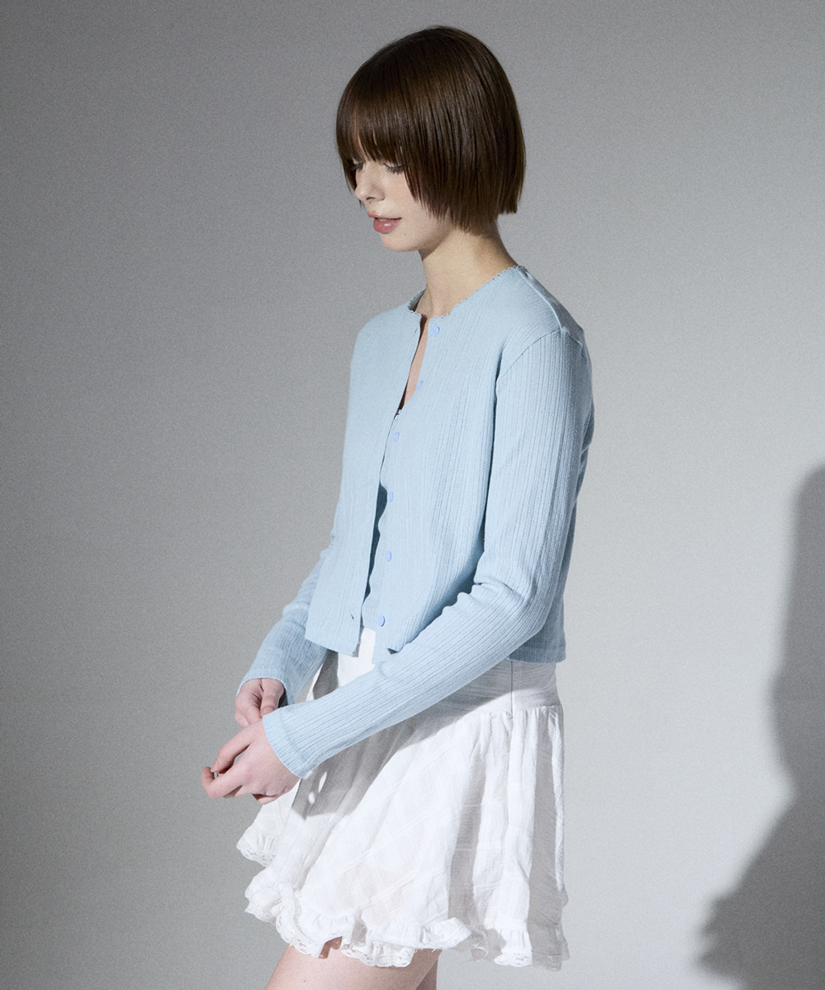 알리에나(ALIENAR) love lace color cardigan set(babyblue)