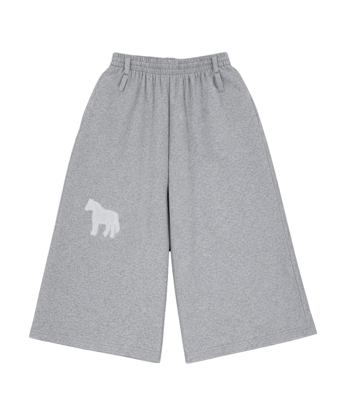 언틸디예스(UNTIL THE YES) Horse Appliqué Bermuda Pants, Grey