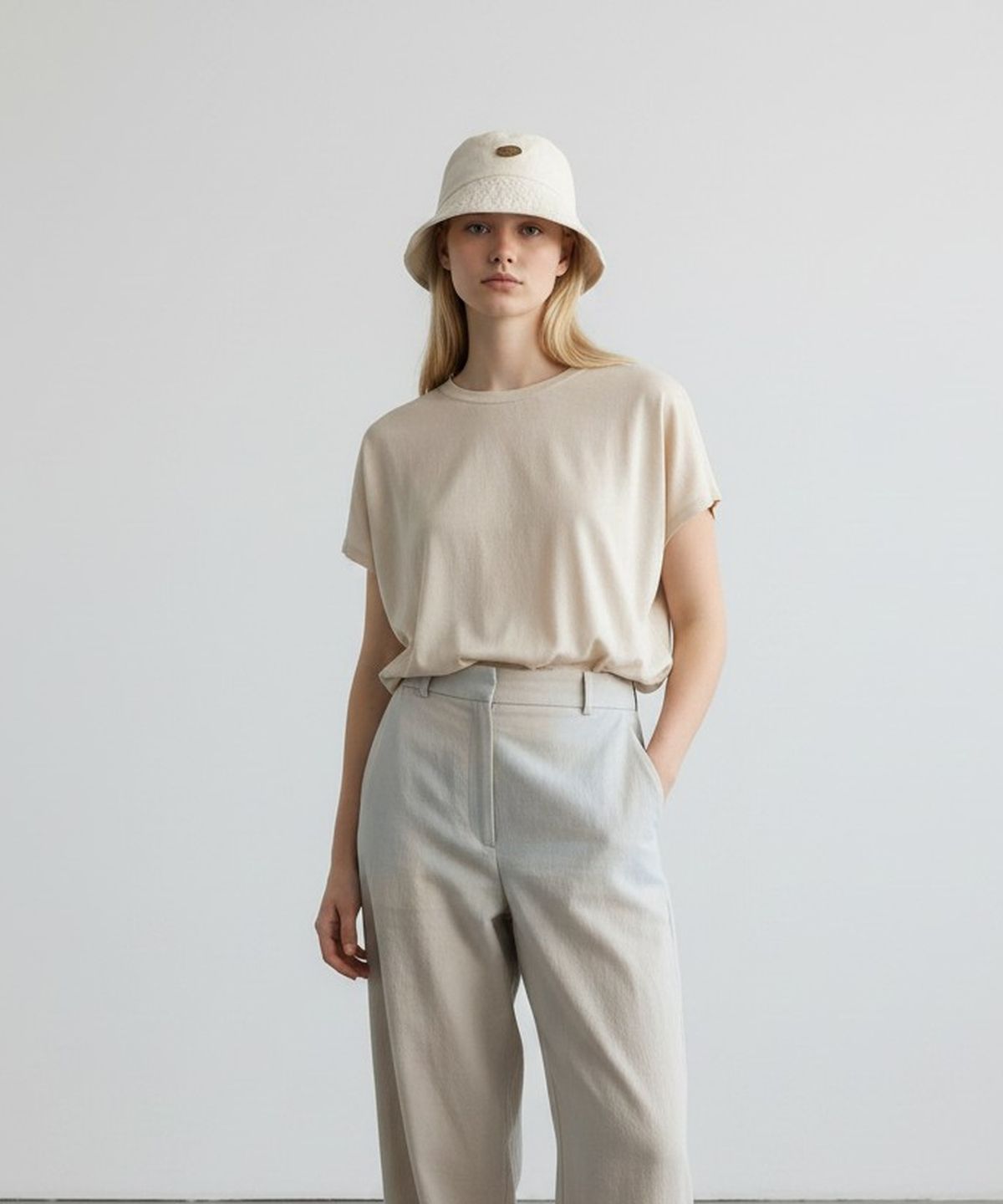 유니버셜 케미스트리(UNIVERSAL CHEMISTRY) Washing Ivory Overfit Bucket Hat 버킷햇