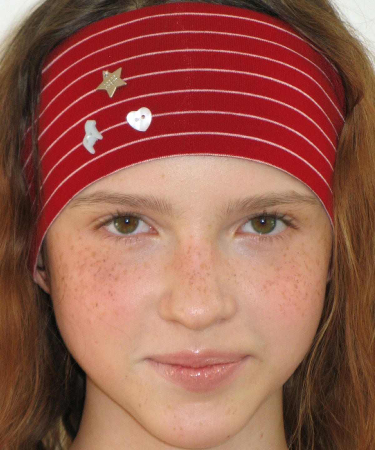 론론(RONRON) HEADBAND SET PONY BUTTON STRIPE SLEEVELESS RED