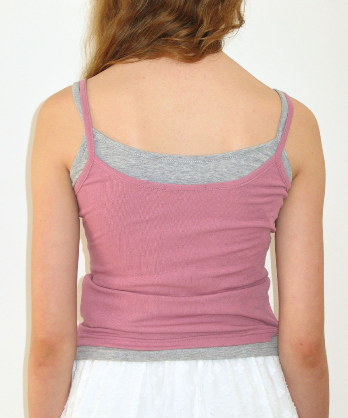론론(RONRON) MINI LABEL SLIM SLEEVELESS PINK