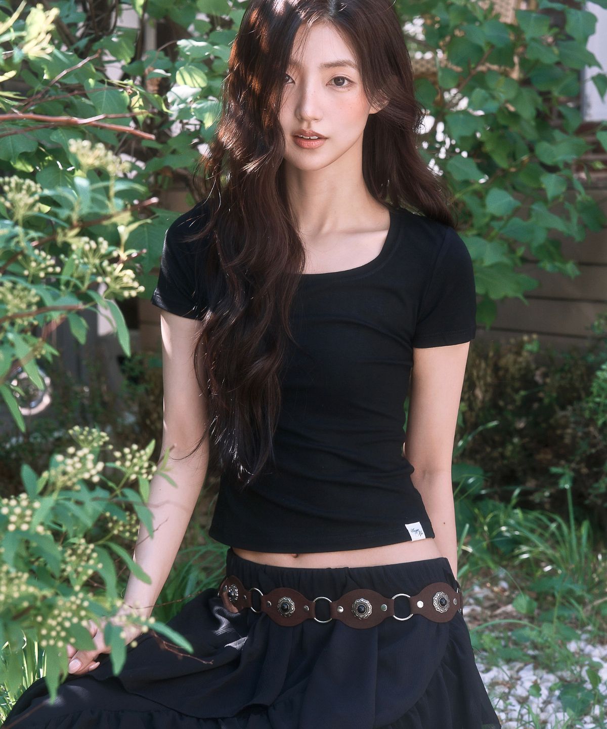 버진키스(VIRGINKISS) Softie 1/2 t-shirt - BLACK