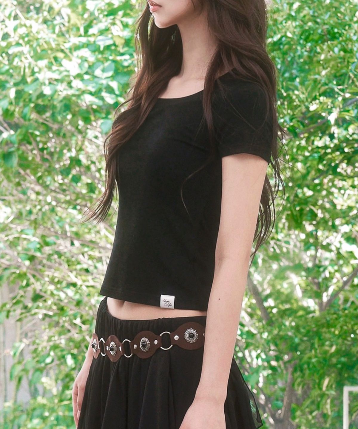 버진키스(VIRGINKISS) Softie 1/2 t-shirt - BLACK