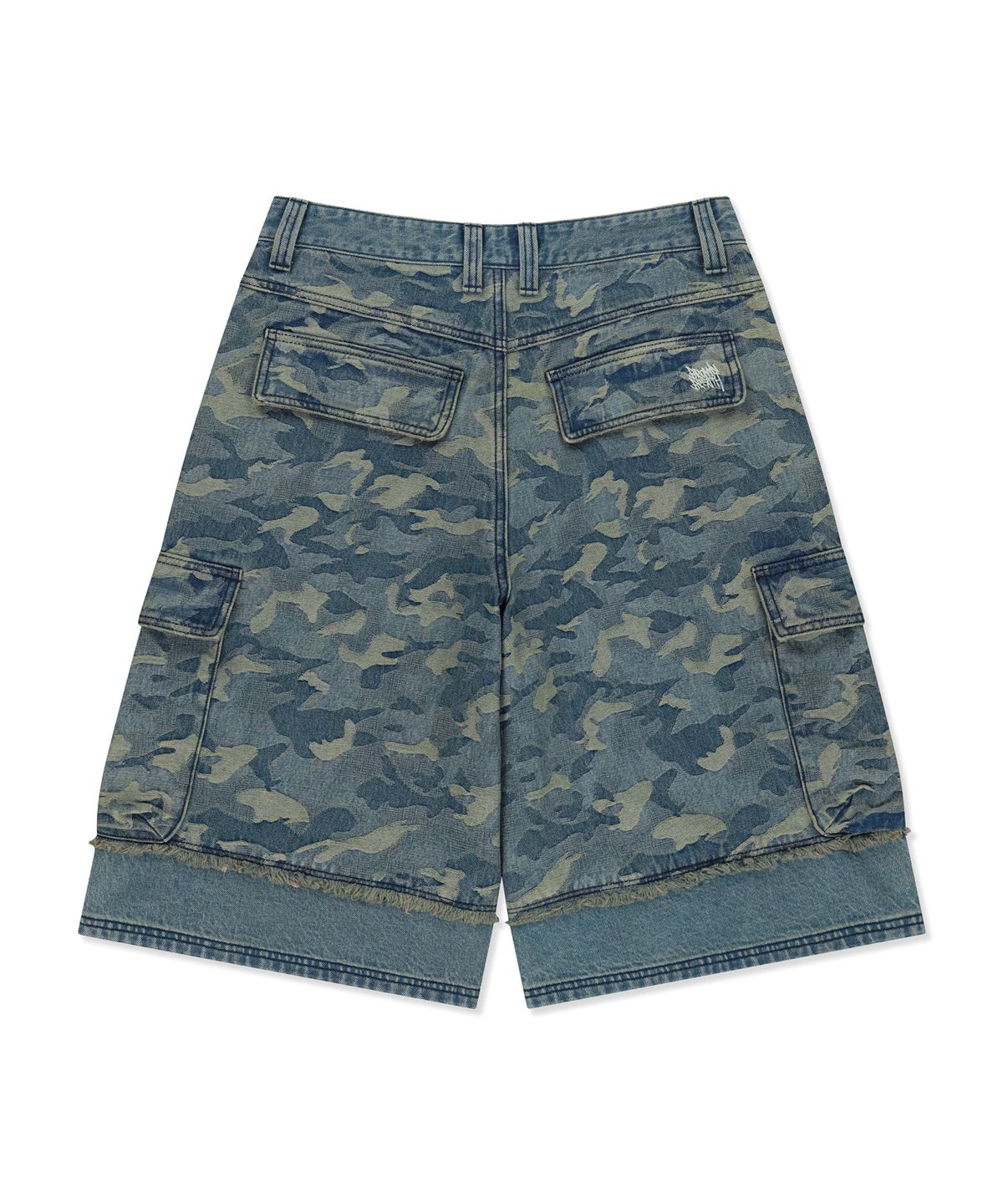 브라운브레스(BROWNBREATH) JACQUARD CAMO CARGO SHORTS - BLUE