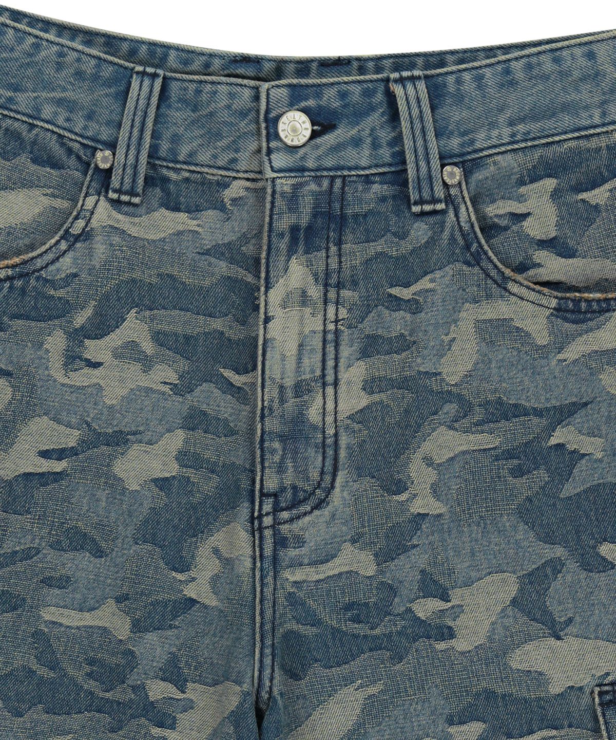 브라운브레스(BROWNBREATH) JACQUARD CAMO CARGO SHORTS - BLUE