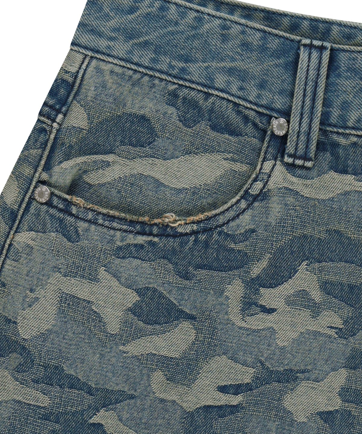 브라운브레스(BROWNBREATH) JACQUARD CAMO CARGO SHORTS - BLUE