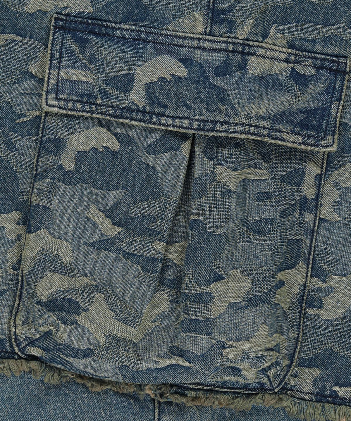 브라운브레스(BROWNBREATH) JACQUARD CAMO CARGO SHORTS - BLUE