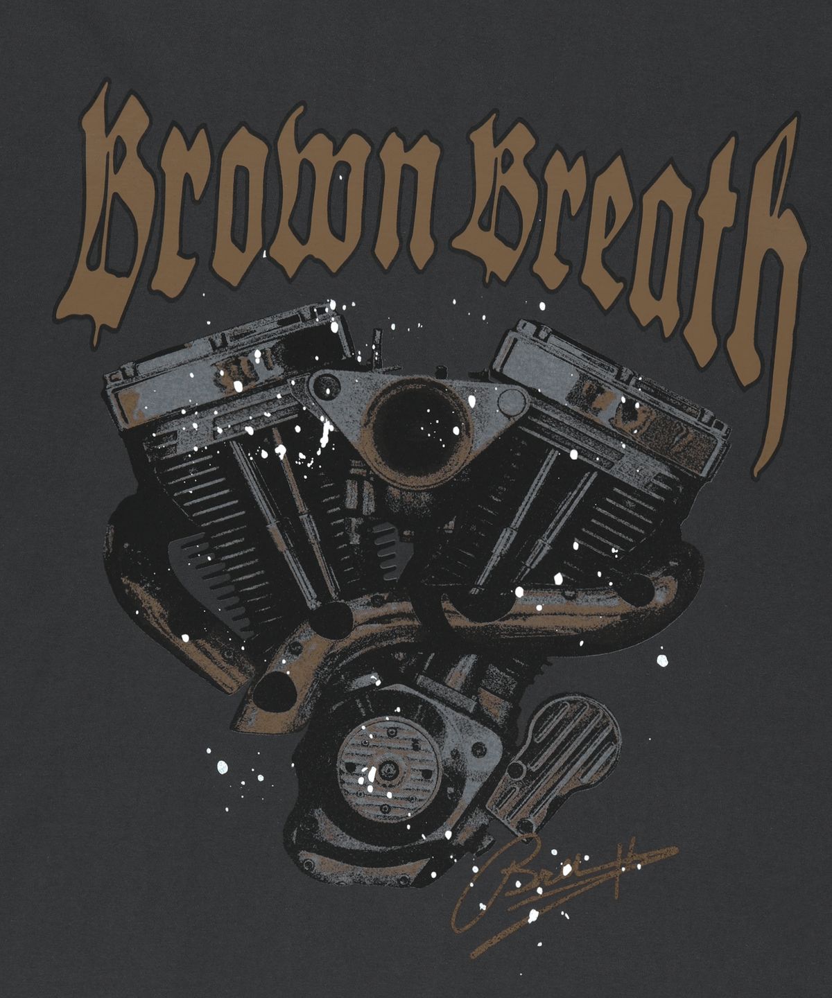 브라운브레스(BROWNBREATH) MOTOR GRAPHIC TEE - CHARCOAL