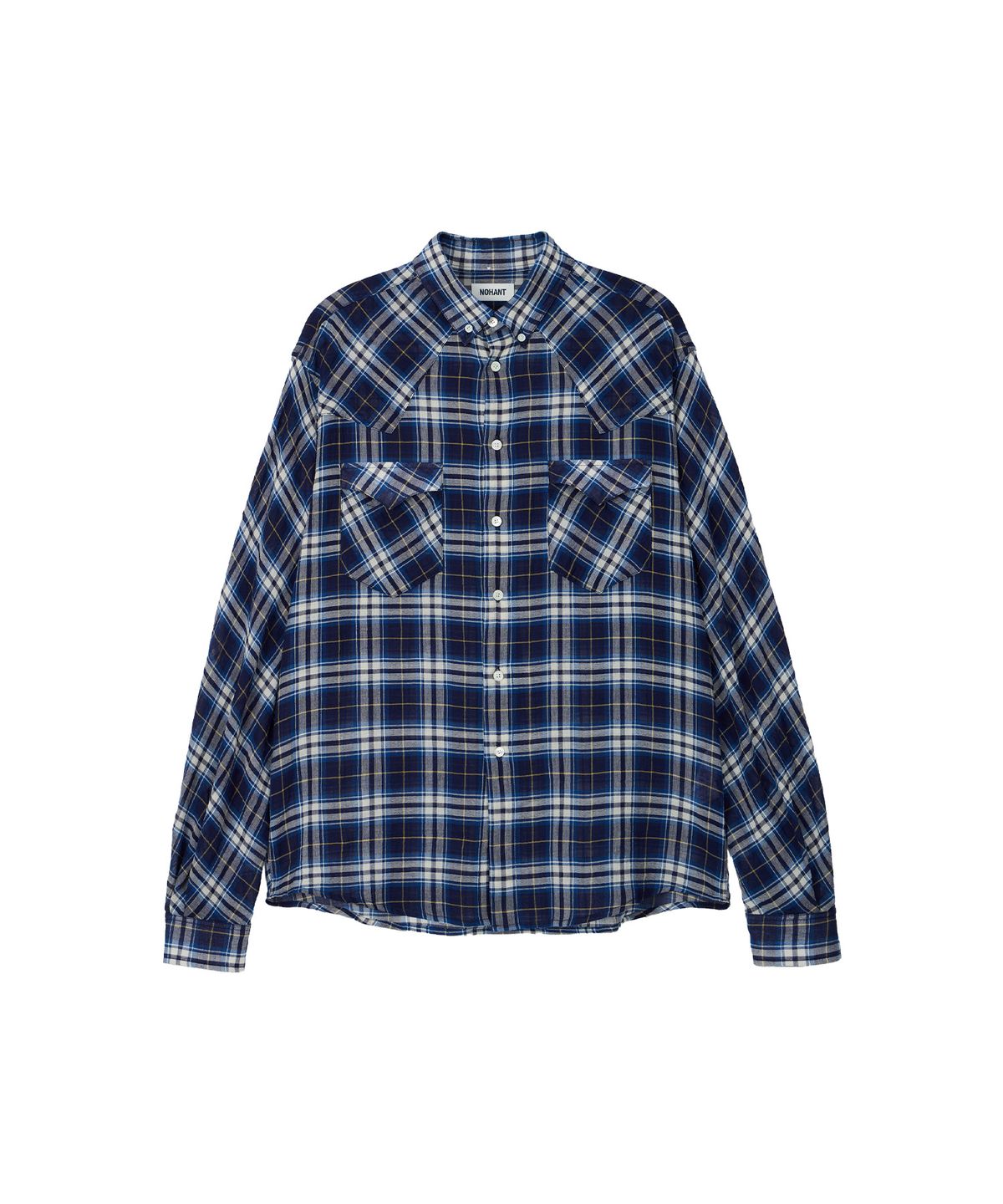 노앙(NOHANT) SOFT SHEER CHECK SHIRT NAVY