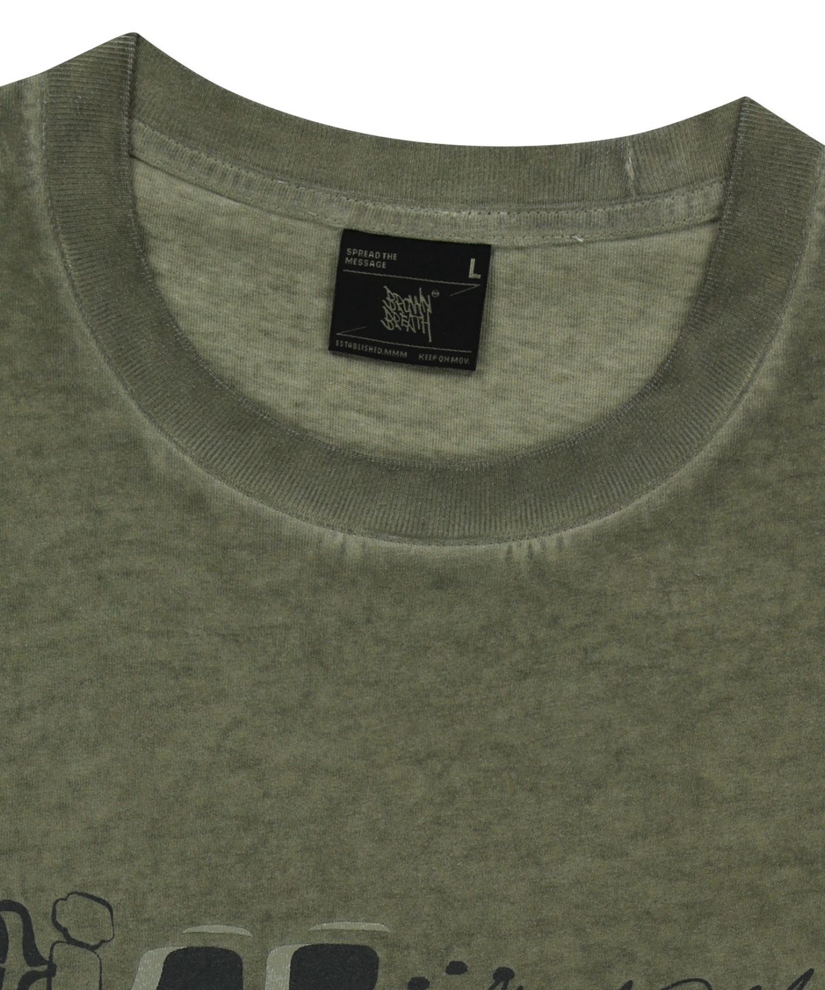 브라운브레스(BROWNBREATH) STILL BREATHING TEE - KHAKI