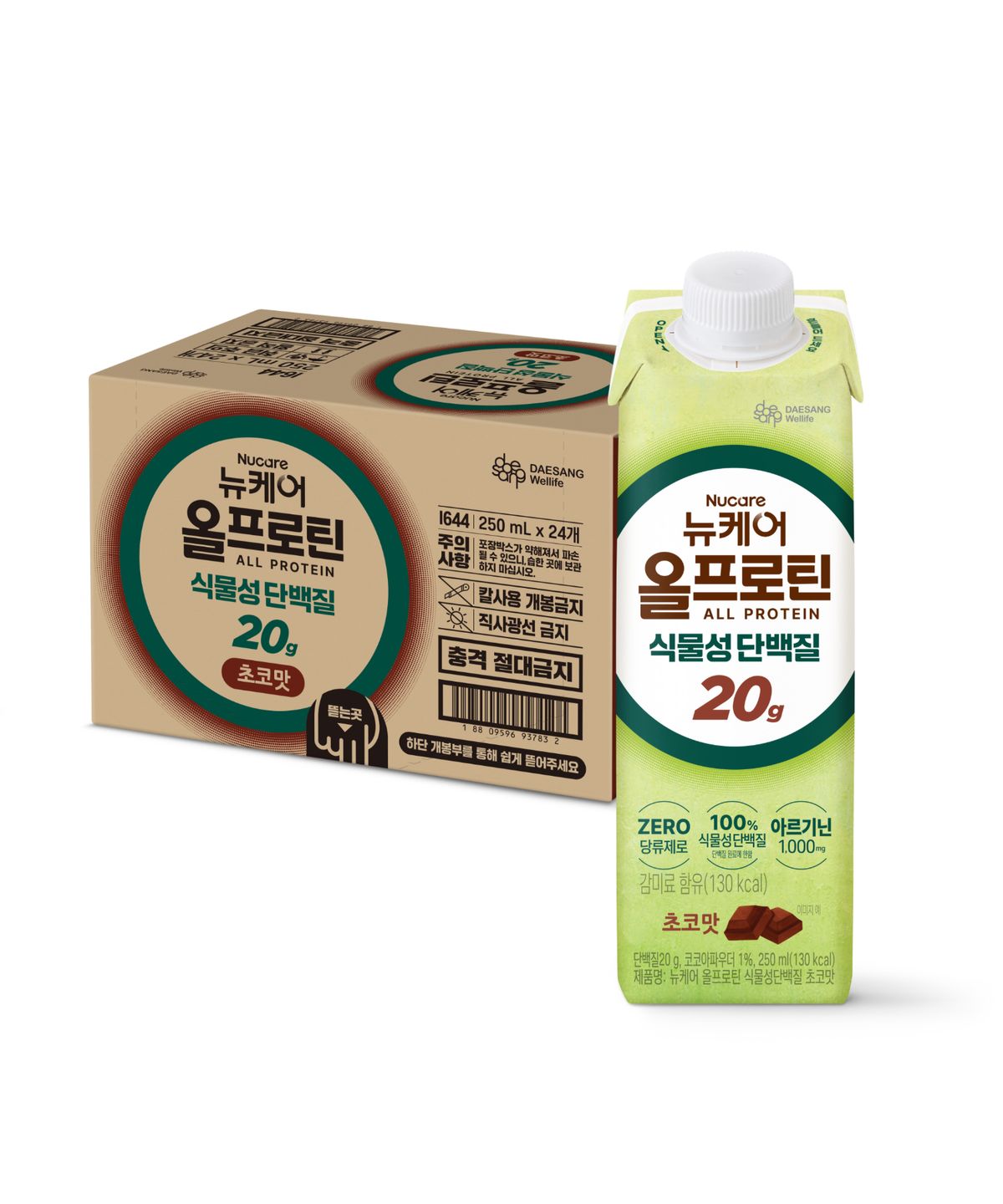 뉴케어(NUCARE) 24팩) 올프로틴 식물성 20g 단백질 초코맛 250ml