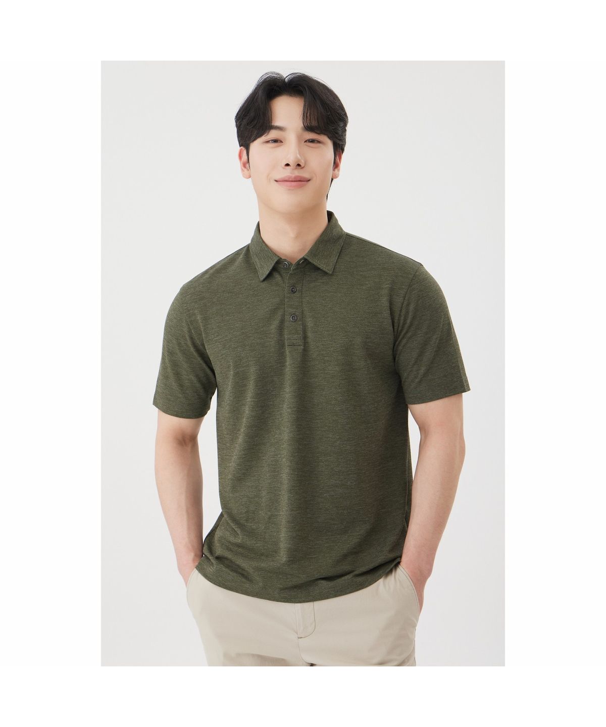 브렌우드(BRENTWOOD) [에센셜스] 차가운 폴로넥 티셔츠 BRTAM26411KHX