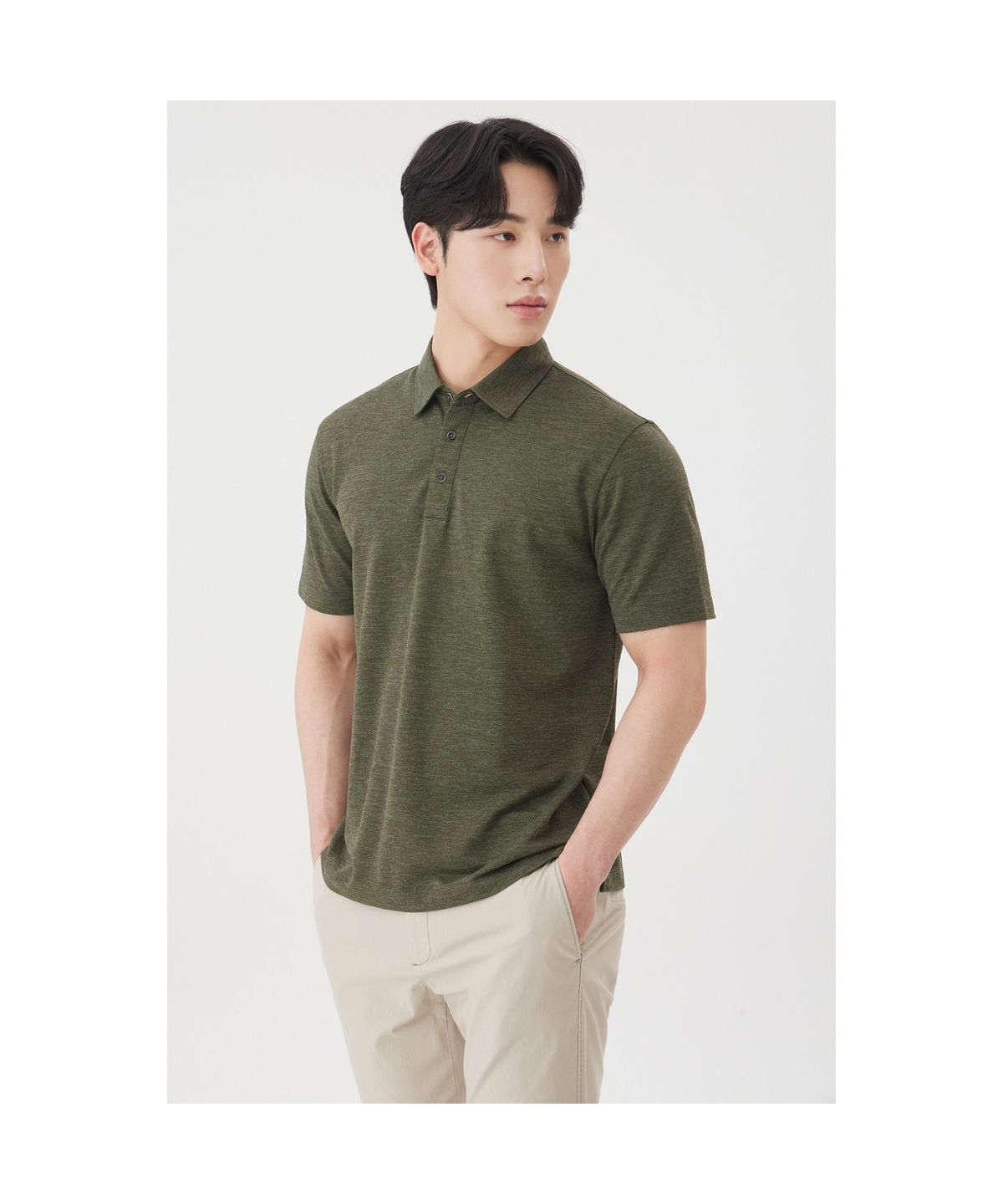 브렌우드(BRENTWOOD) [에센셜스] 차가운 폴로넥 티셔츠 BRTAM26411KHX