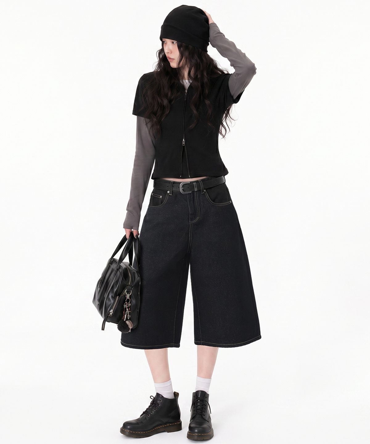 아티스트웨어(ARTISTWEAR) [ATW] 딥인디고 버뮤다 데님팬츠