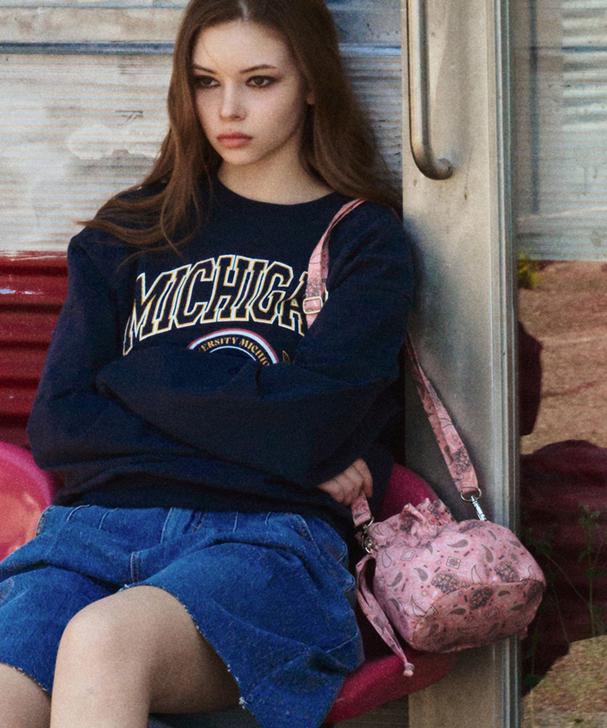 에르에르(ERER) Bandana Mini Bag Pink