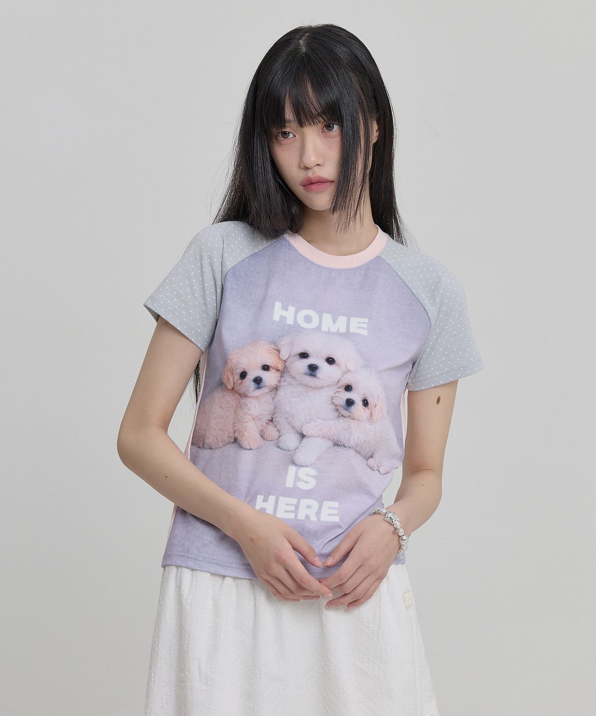 와이케이(WAIKEI) 말티즈와 말티푸 반팔티셔츠 스카이블루