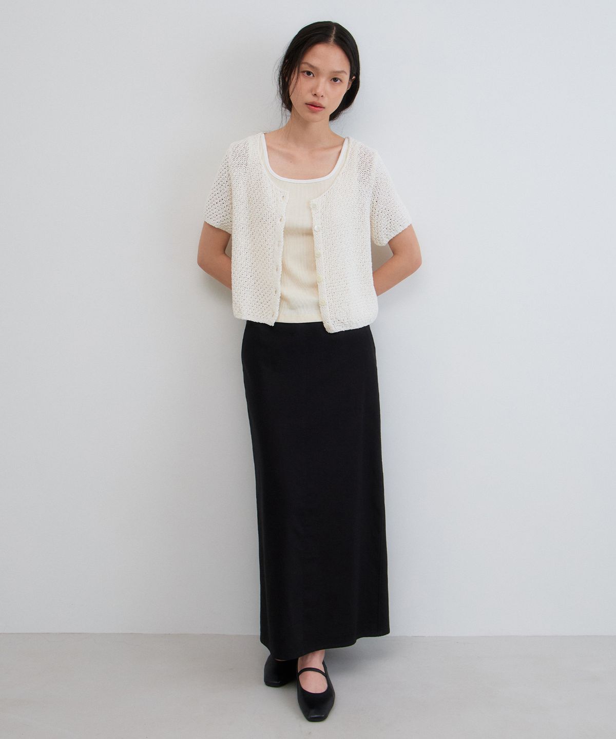 망고매니플리즈(MANGO MANY PLEASE) DONA SKIRT_BLACK
