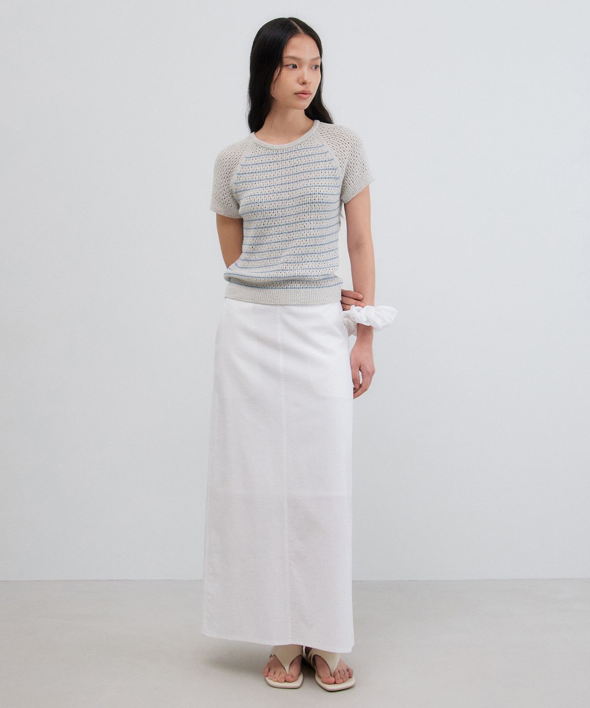 망고매니플리즈(MANGO MANY PLEASE) DONA SKIRT_IVORY