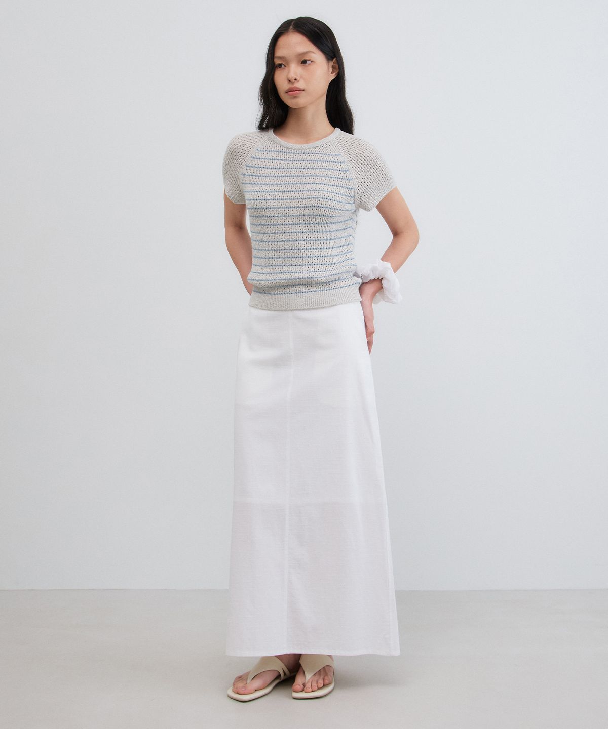 망고매니플리즈(MANGO MANY PLEASE) DONA SKIRT_IVORY