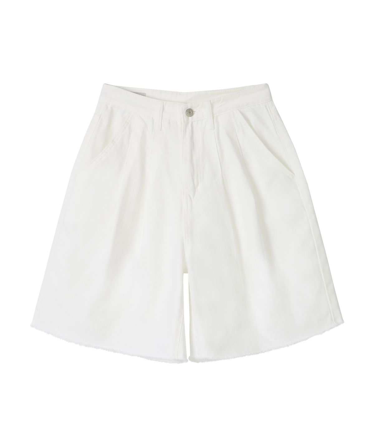 에르에르(ERER) Pintuck Bermuda Denim Shorts White