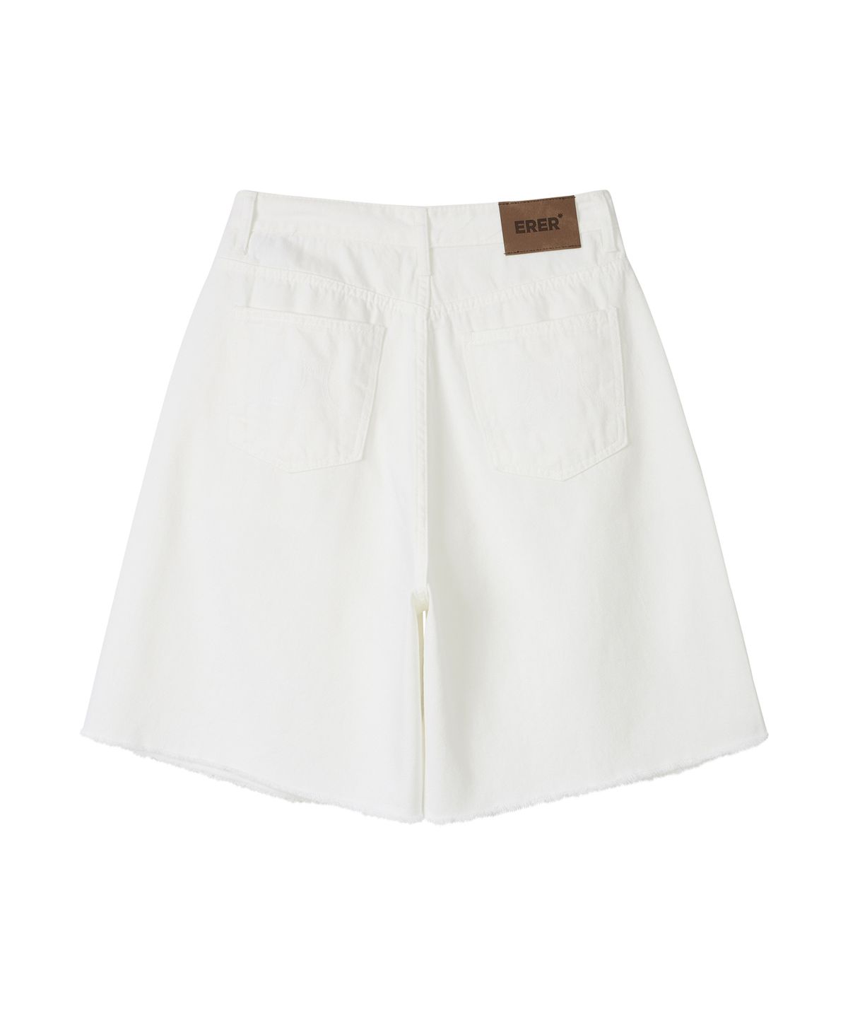 에르에르(ERER) Pintuck Bermuda Denim Shorts White