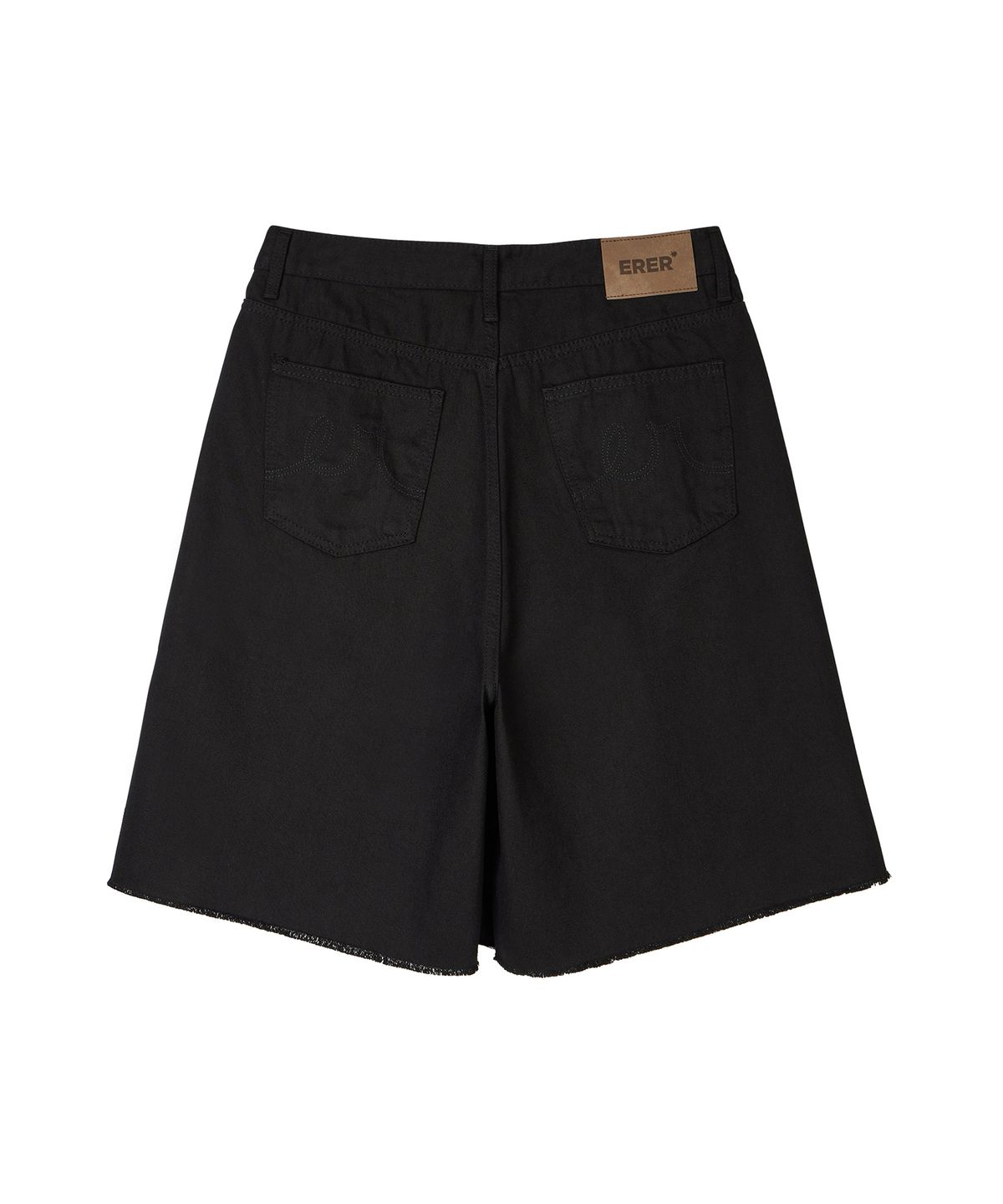 에르에르(ERER) Pintuck Bermuda Denim Shorts Black
