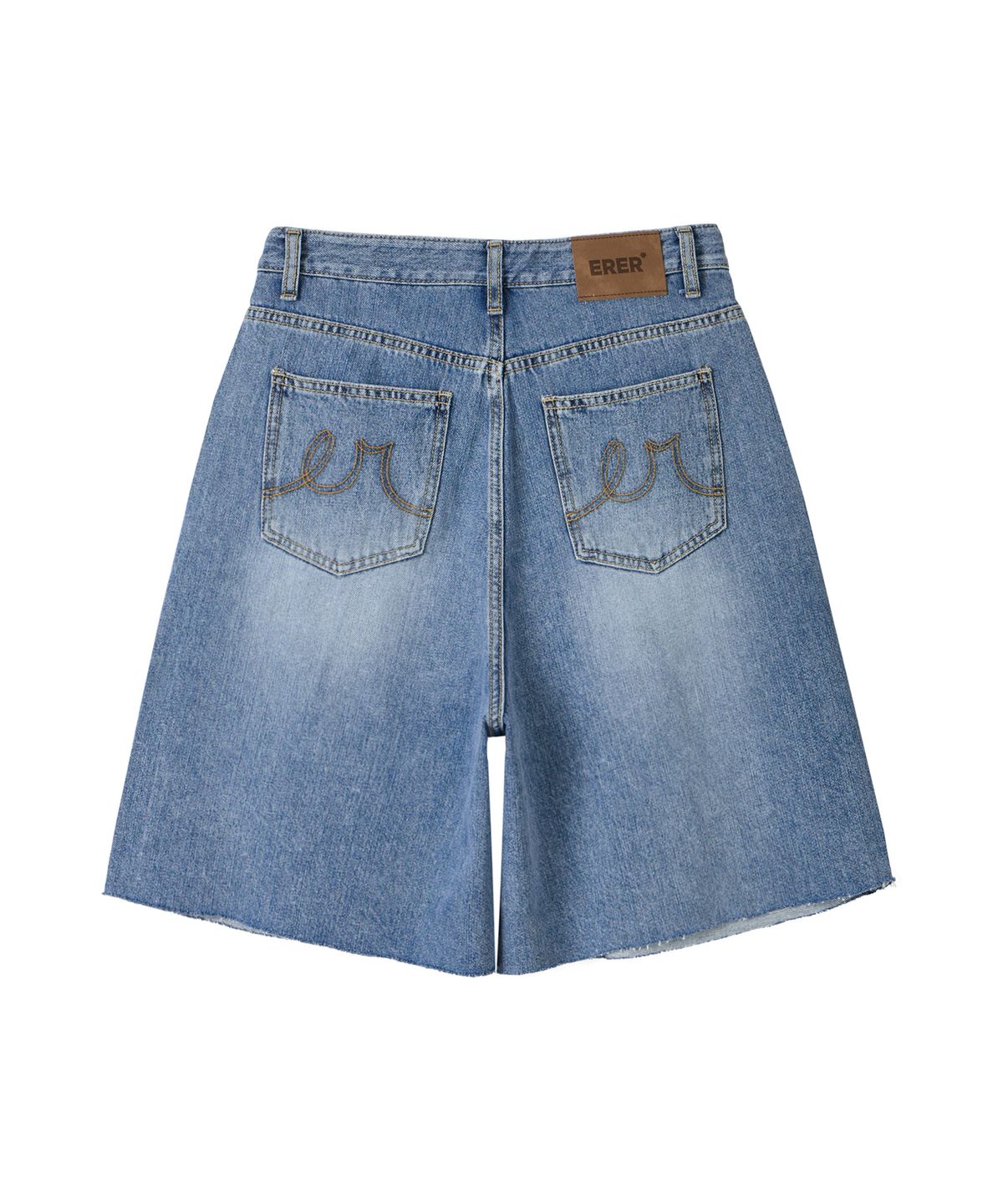 에르에르(ERER) Pintuck Bermuda Denim Shorts Blue