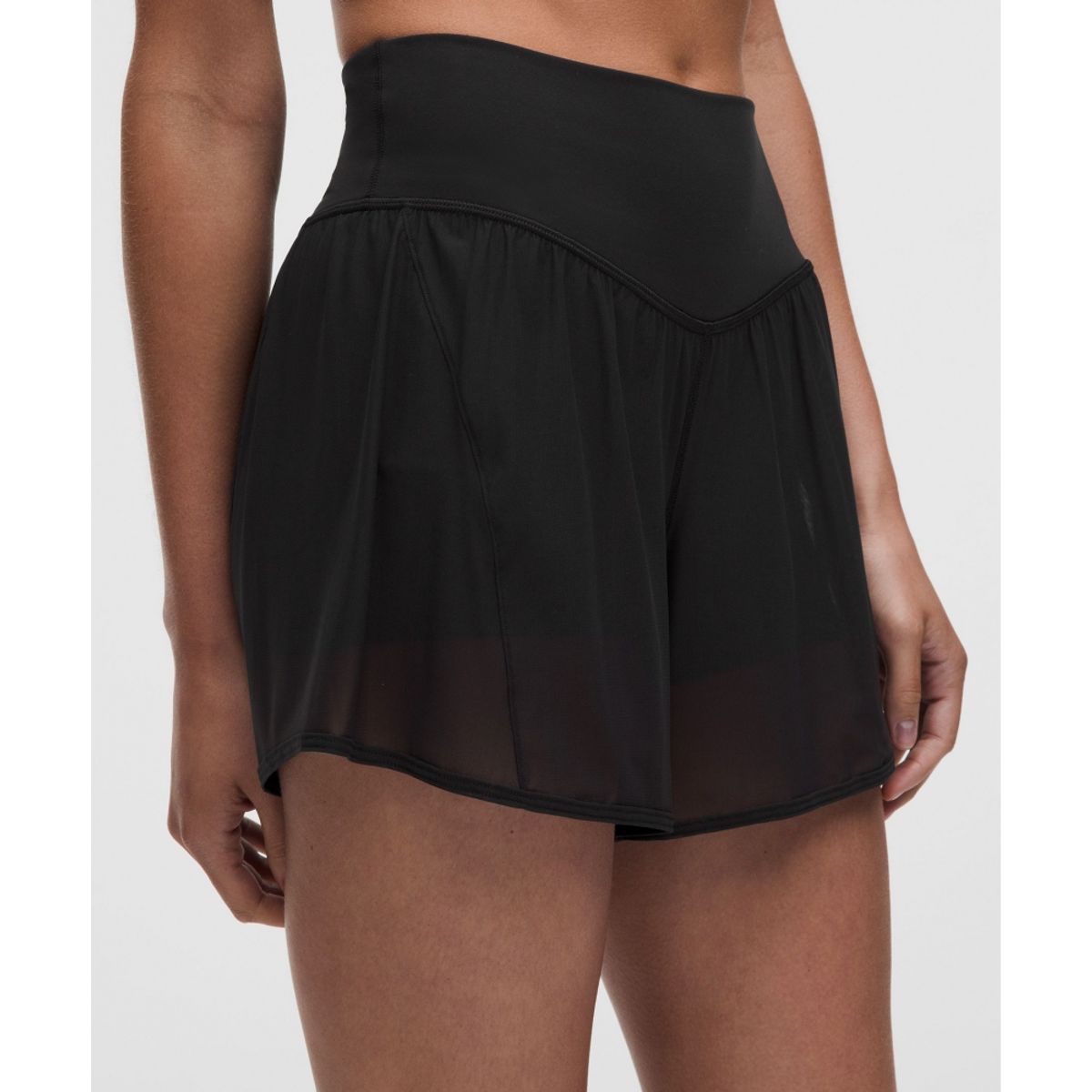 룰루레몬(LULULEMON) Nulu 앤 메쉬 하이라이즈 스튜디오 쇼츠 3.5inch  BLK