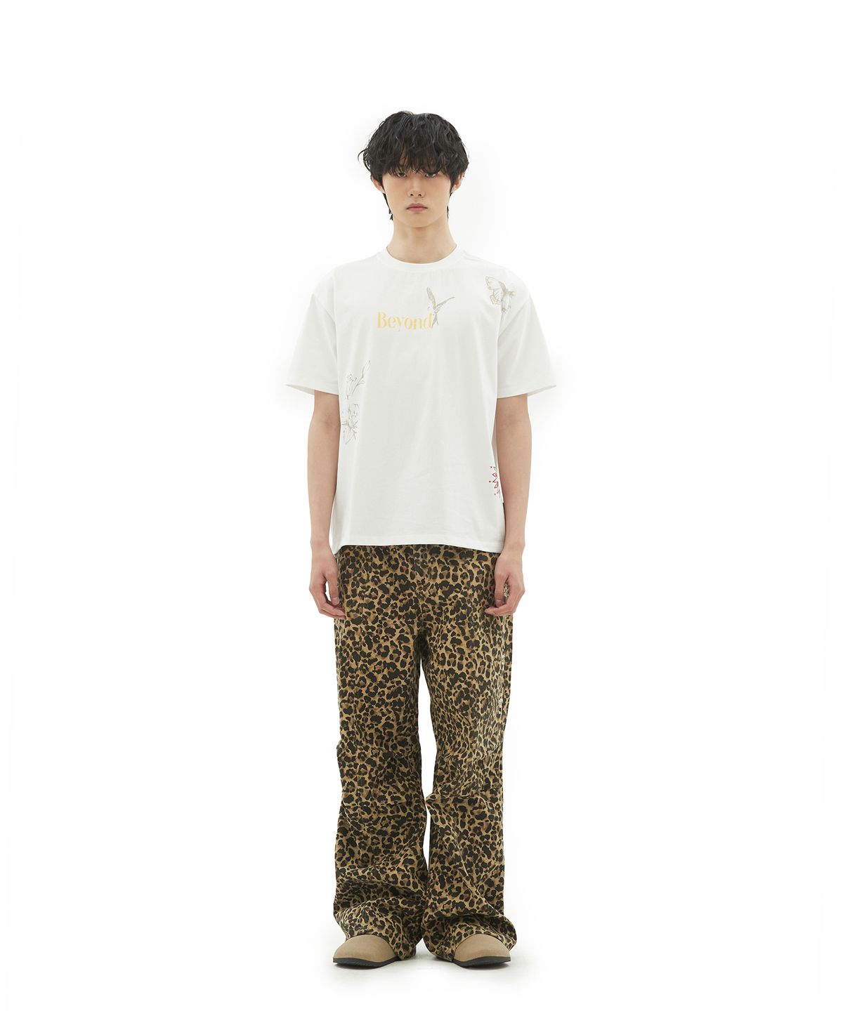 데프가먼츠(DEFGARMENTS) STUD PARACHUTE PANTS [LEOPARD KHAKI]