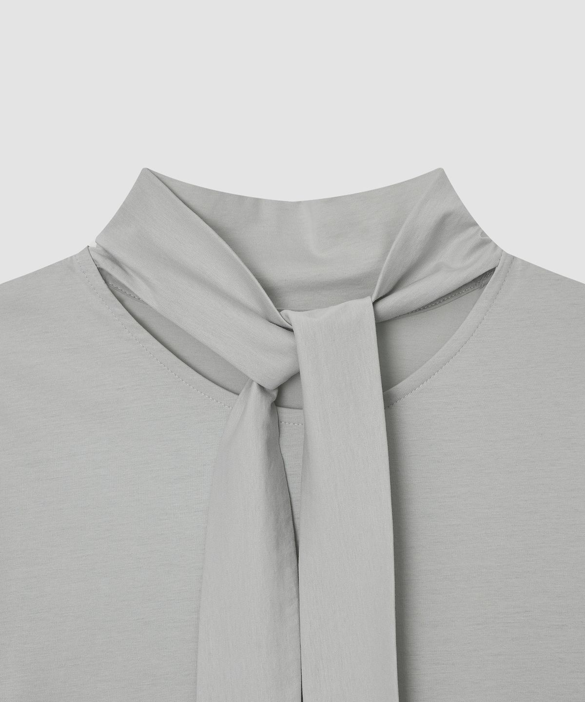 더 릴(THE LILLE) Tie Blouse Tee_Grayish Mint