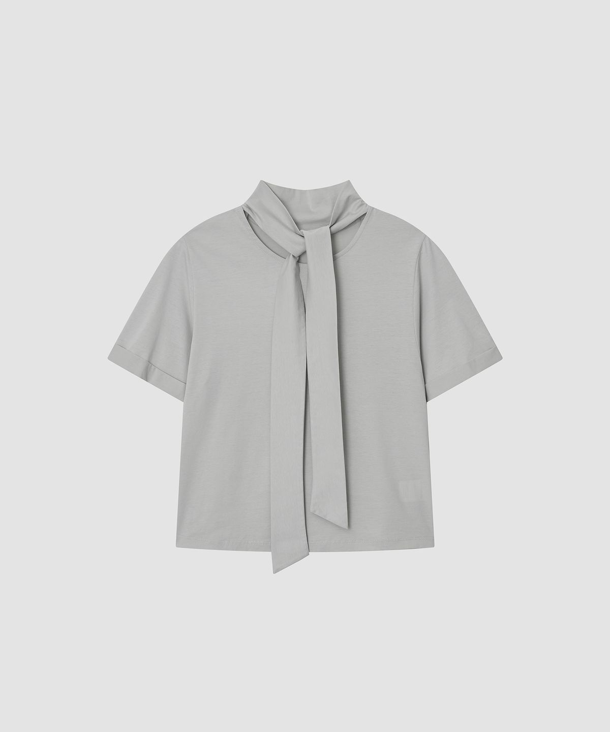 더 릴(THE LILLE) Tie Blouse Tee_Grayish Mint