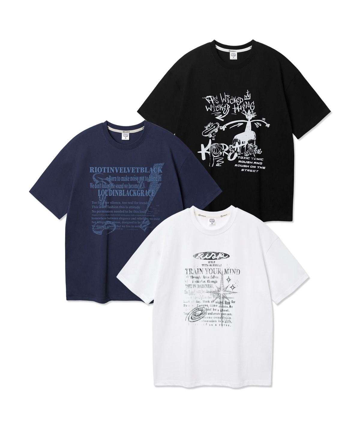 앨빈클로(ALVINCLO) [3PACK] 오버핏 캐주얼 반팔티 3종 패키지