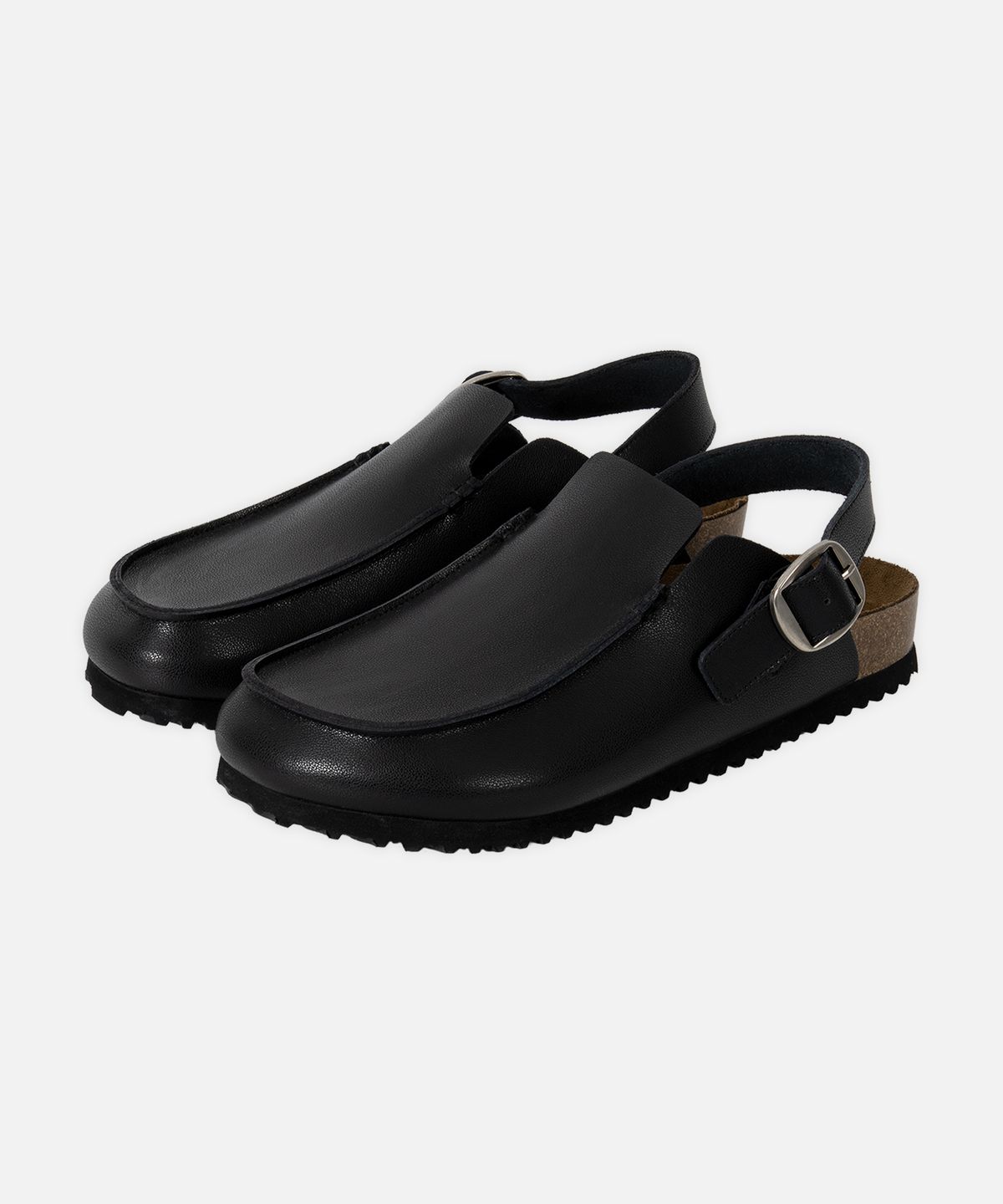 드로우핏(DRAW FIT) 이지 레더 스트랩 뮬 [BLACK]
