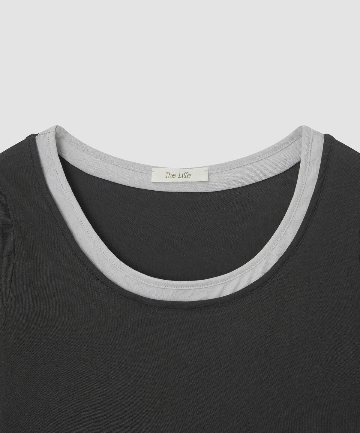 더 릴(THE LILLE) Double Layered Tee_Charcoal