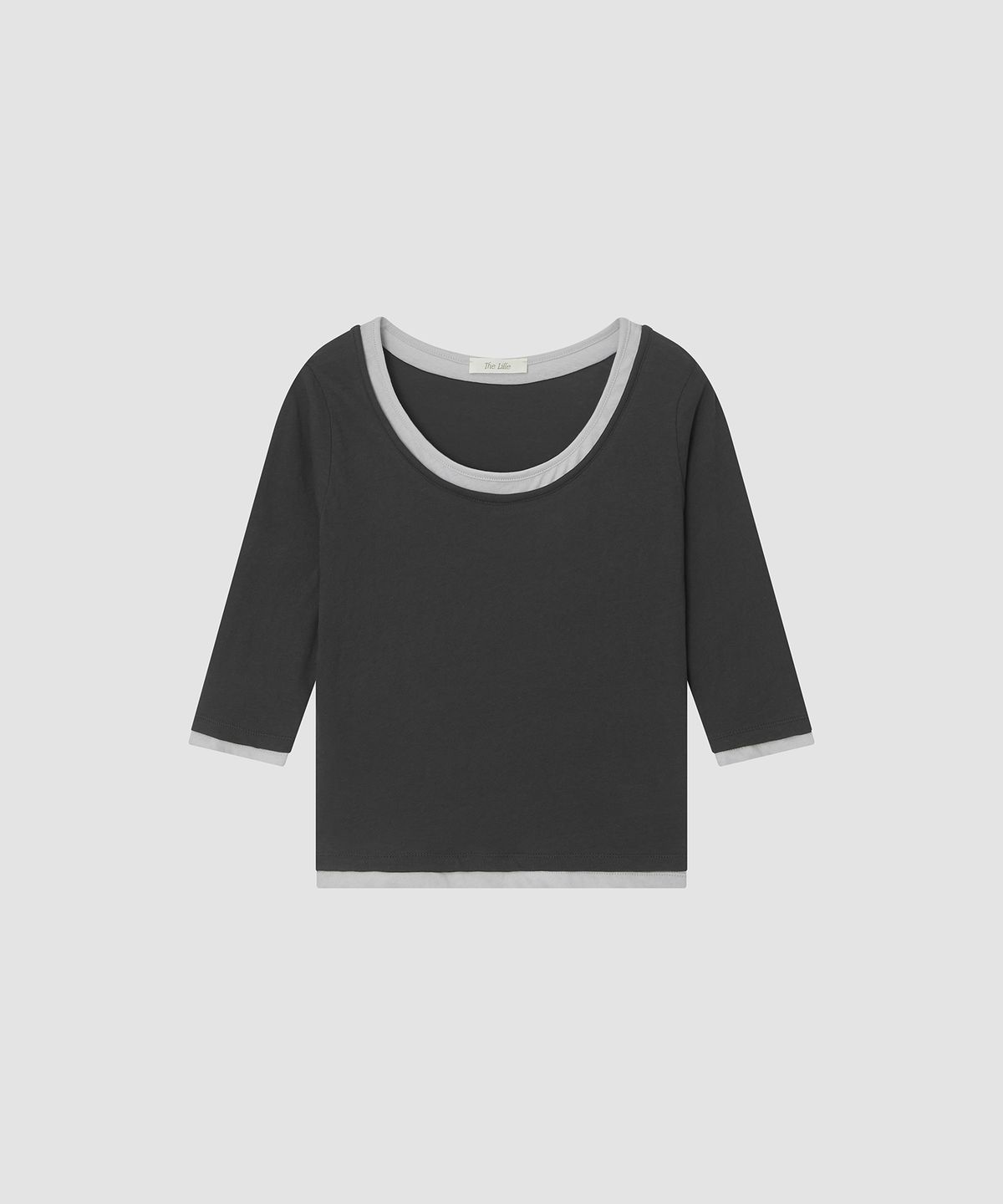 더 릴(THE LILLE) Double Layered Tee_Charcoal