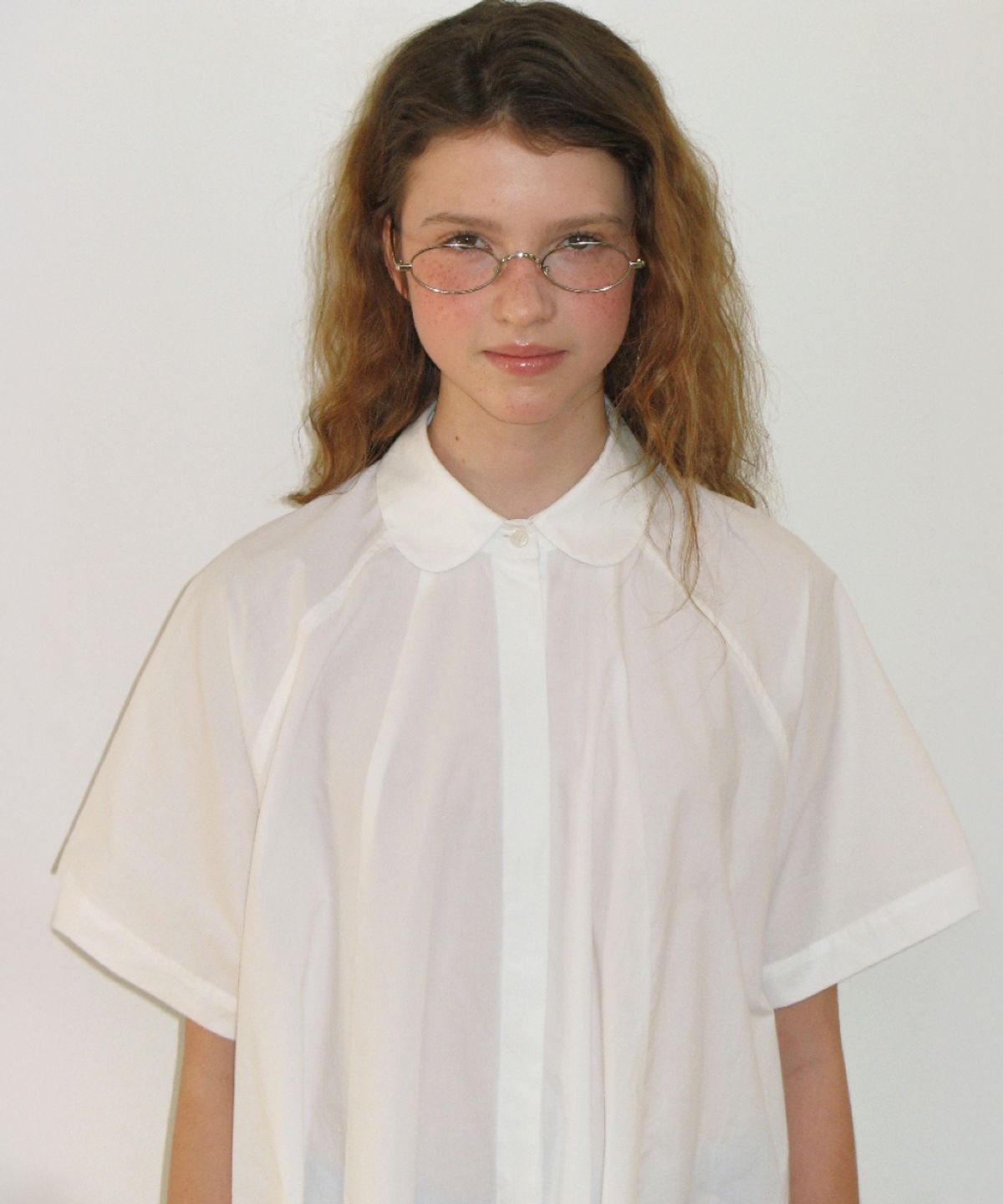 론론(RONRON) A LINE COLLAR SHIRT DRESS WHITE