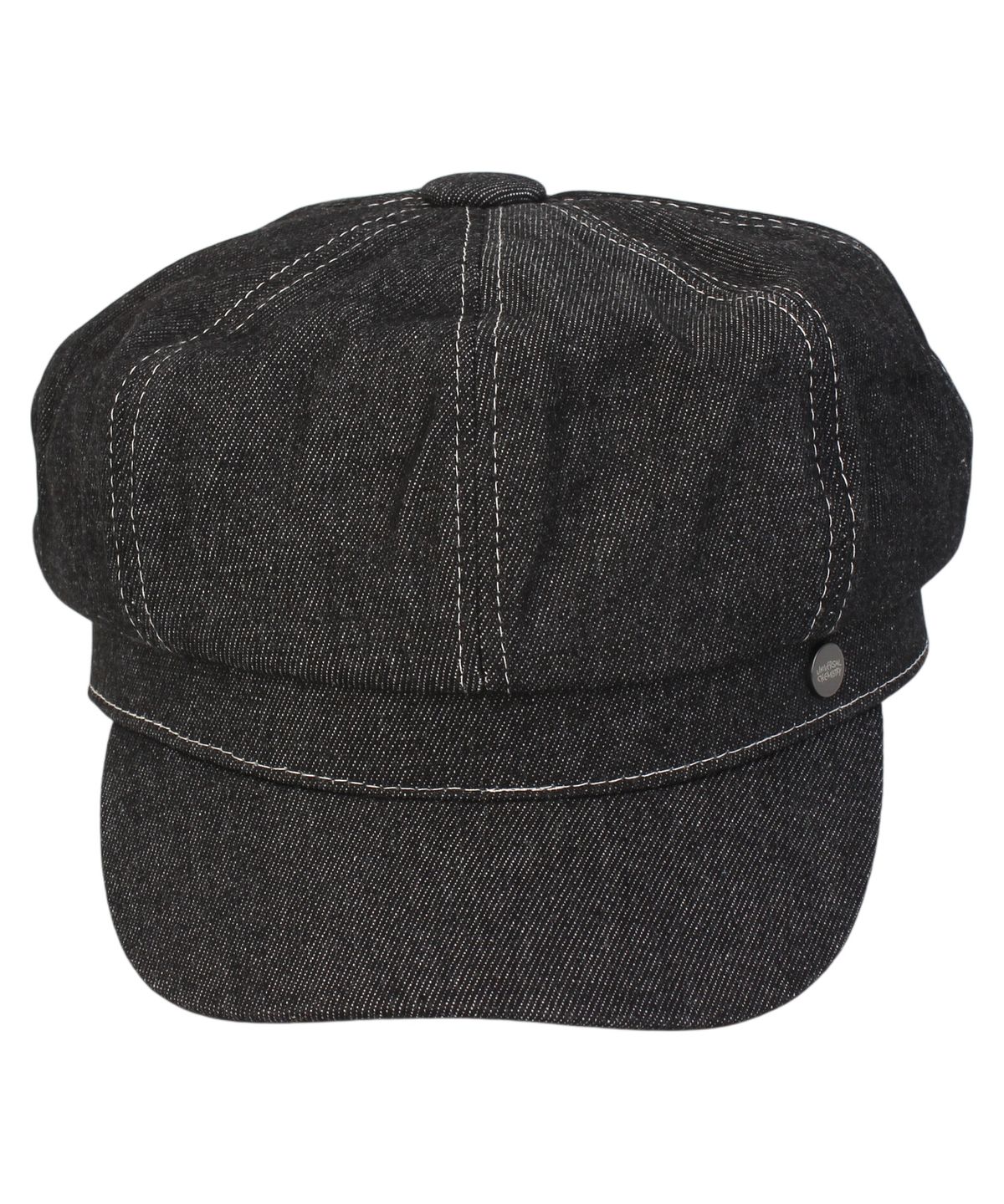 유니버셜 케미스트리(UNIVERSAL CHEMISTRY) Black Denim Logo Newsboy Cap 뉴스보이캡