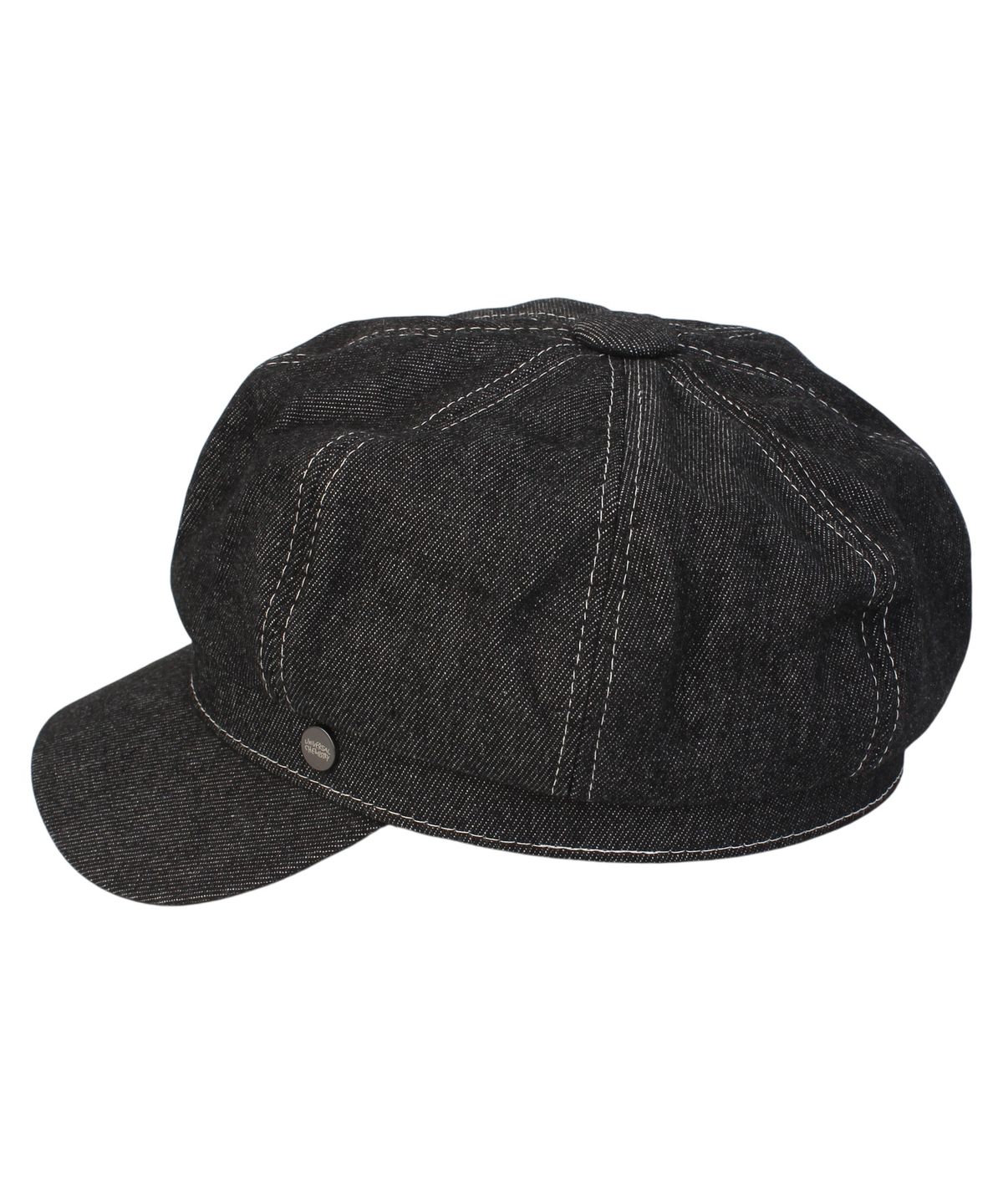 유니버셜 케미스트리(UNIVERSAL CHEMISTRY) Black Denim Logo Newsboy Cap 뉴스보이캡