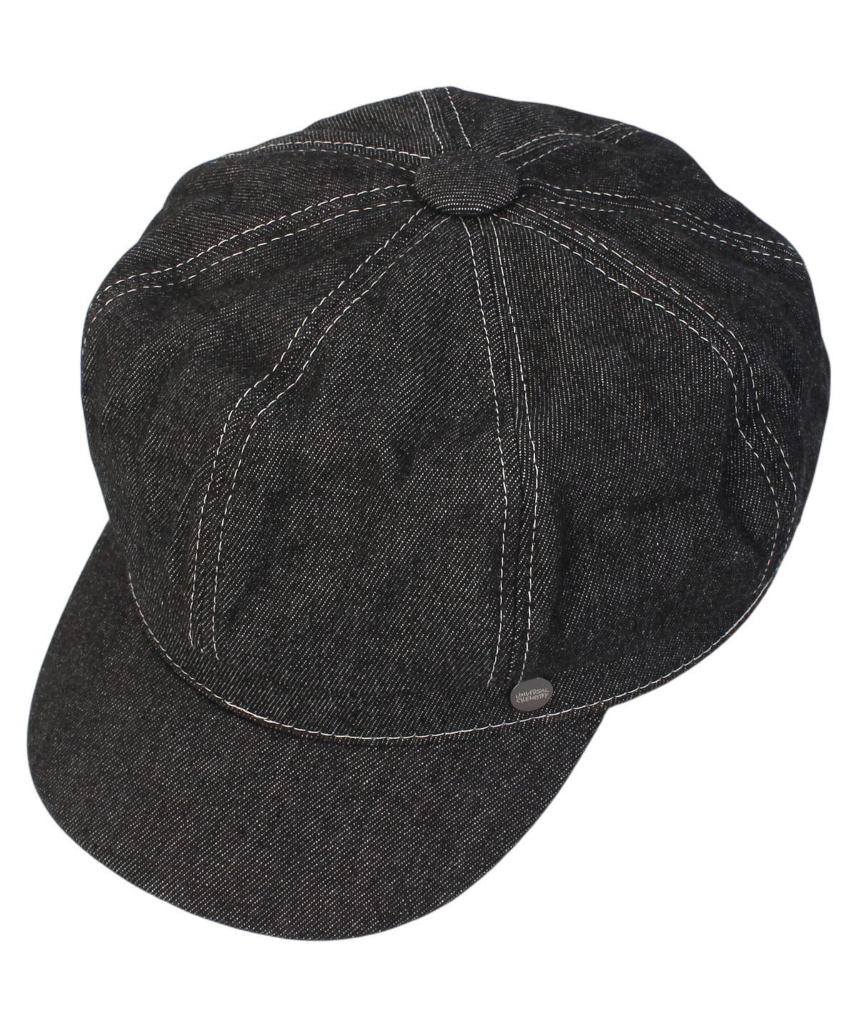 유니버셜 케미스트리(UNIVERSAL CHEMISTRY) Black Denim Logo Newsboy Cap 뉴스보이캡
