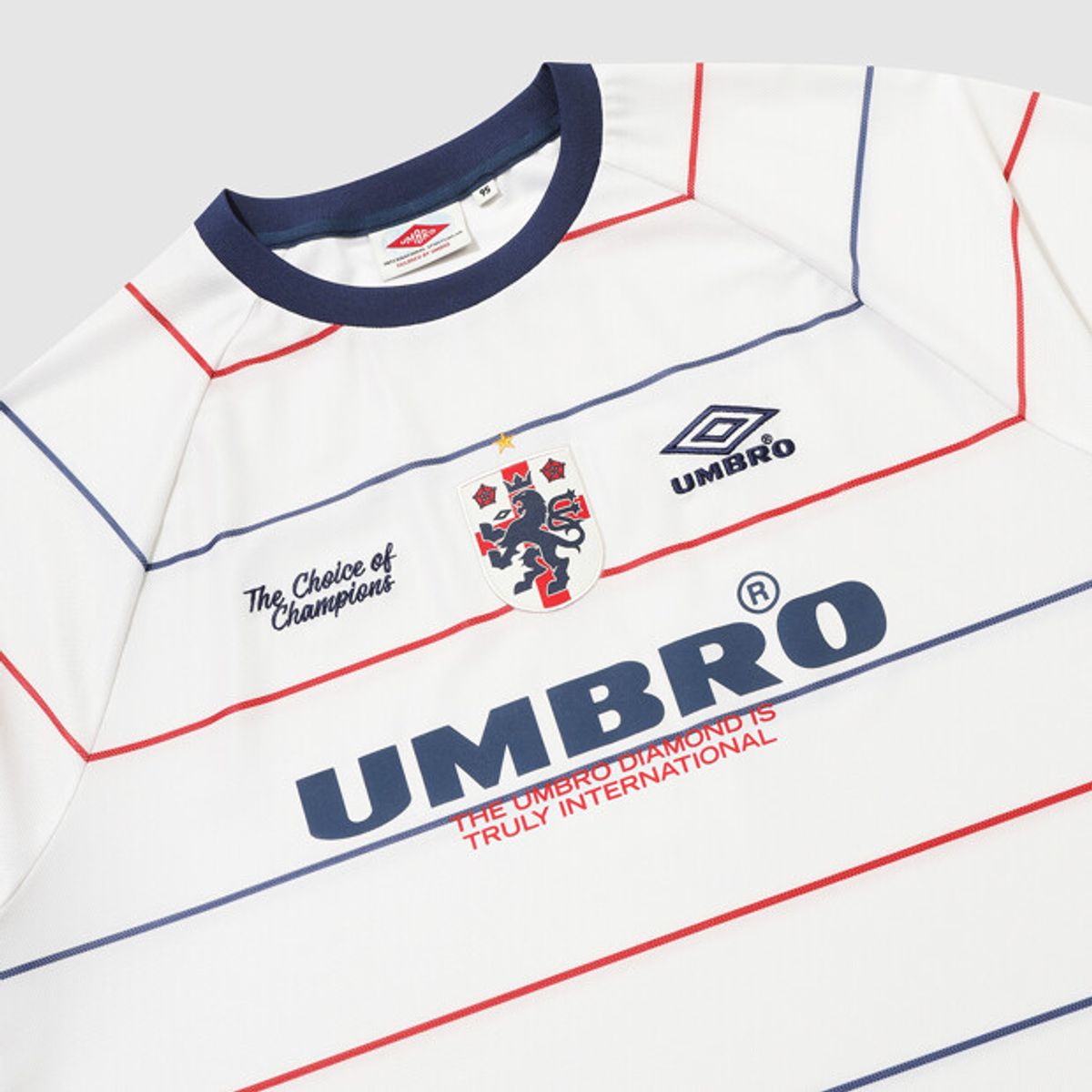 엄브로(UMBRO) HBL 풋볼 헤리티지 스트라이프 반팔 저지 화이트 UR224CRJ52