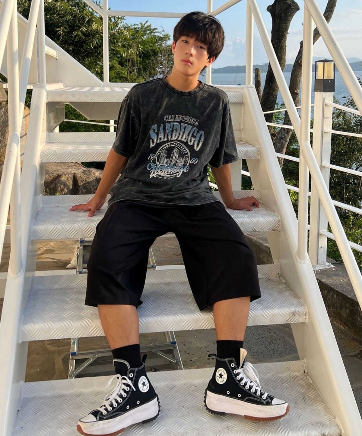 행텐 틴즈(HANGTEN TEENS) 틴즈 피그먼트 그래픽 반팔 티셔츠_044(14570-031-428-31)