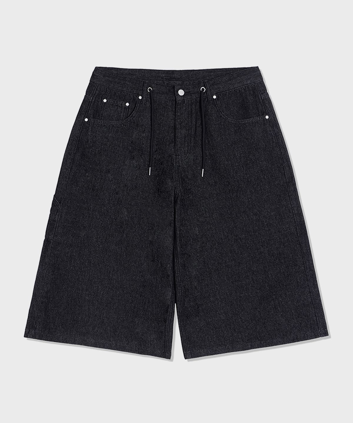 굿라이프웍스(GLW) [unisex] 논페이드 버뮤다 데님 팬츠 블랙