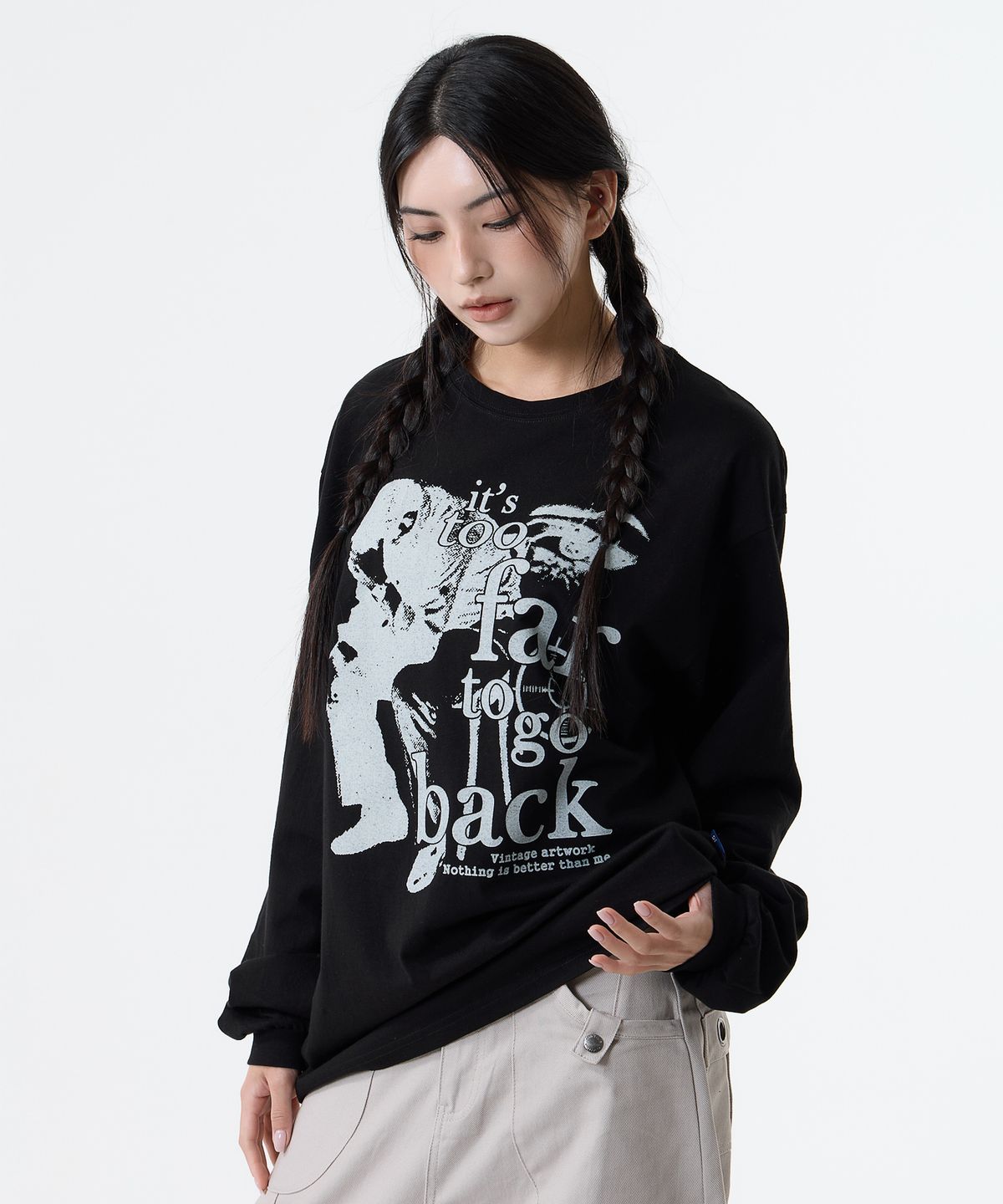 낫띵이즈베럴댄미(NOTHINGISBETTERTHANME) VINTAGE ARTWORK LONG SLEEVE_black