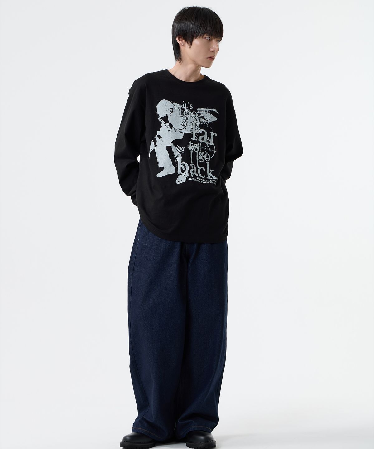 낫띵이즈베럴댄미(NOTHINGISBETTERTHANME) VINTAGE ARTWORK LONG SLEEVE_black