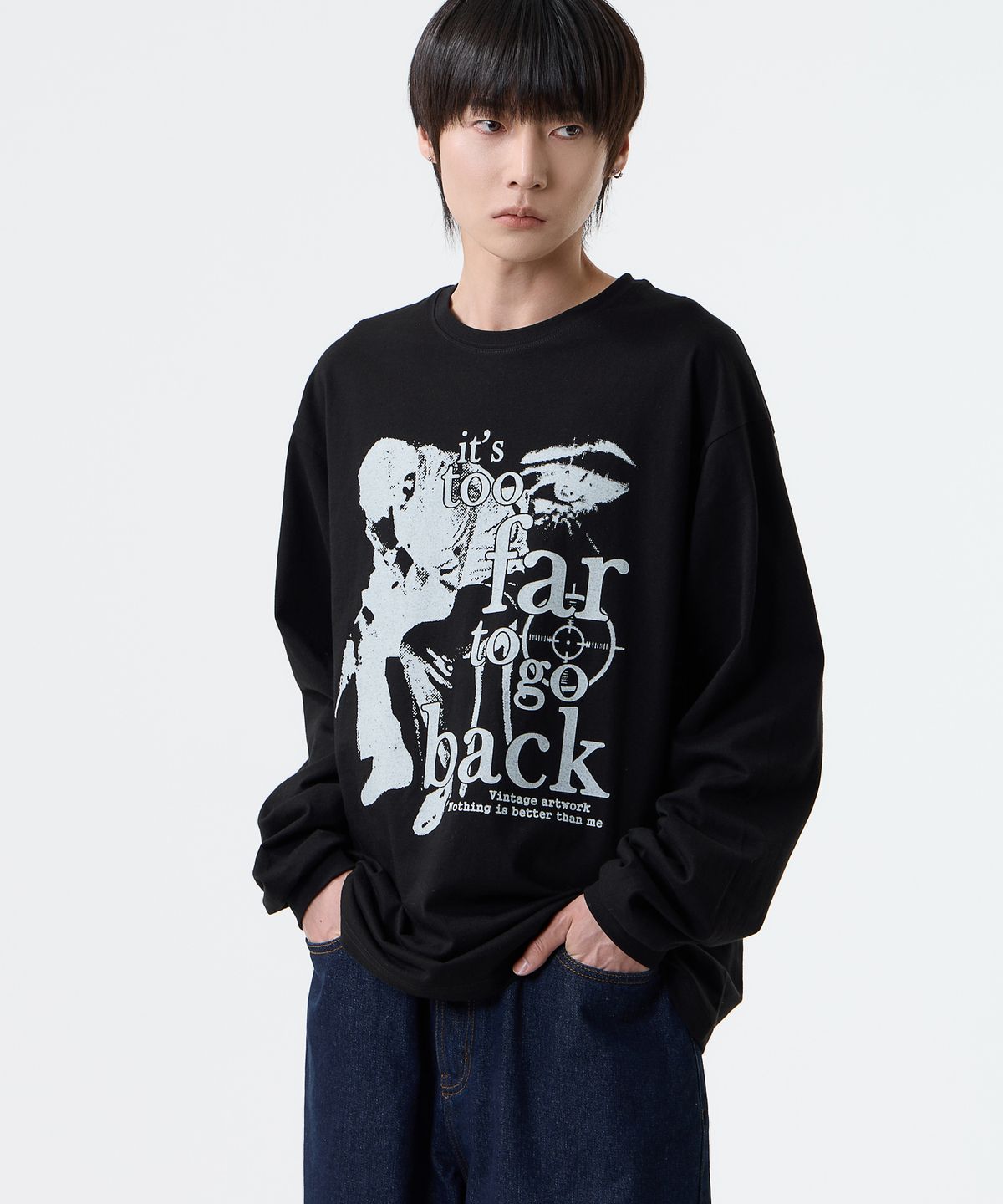 낫띵이즈베럴댄미(NOTHINGISBETTERTHANME) VINTAGE ARTWORK LONG SLEEVE_black
