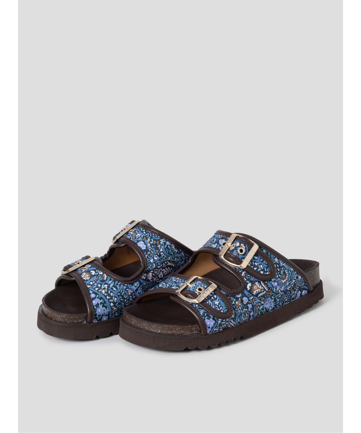 숄(SCHOLL) (WOMEN) 투스트랩 패턴 코르크 샌들  브라운 (HH64K2C17D)