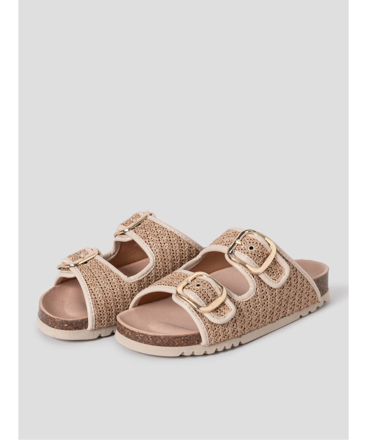 숄(SCHOLL) (WOMEN) 투스트랩 라피아 코르크 샌들  베이지 (HH64K2C24A)